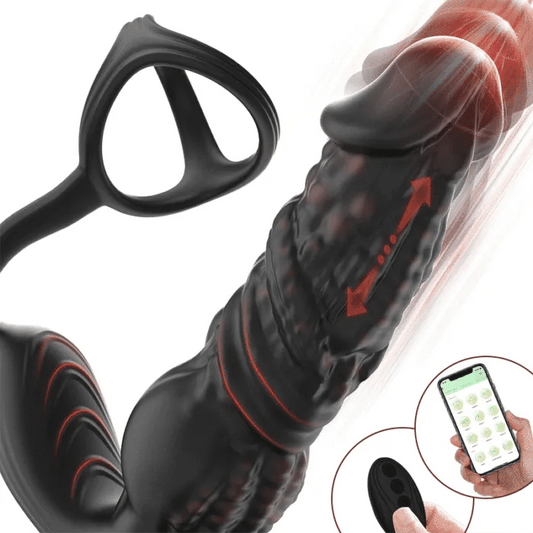 Larger Size Remote Control 9 Thrusting 9 Vibrating Prostate Massager