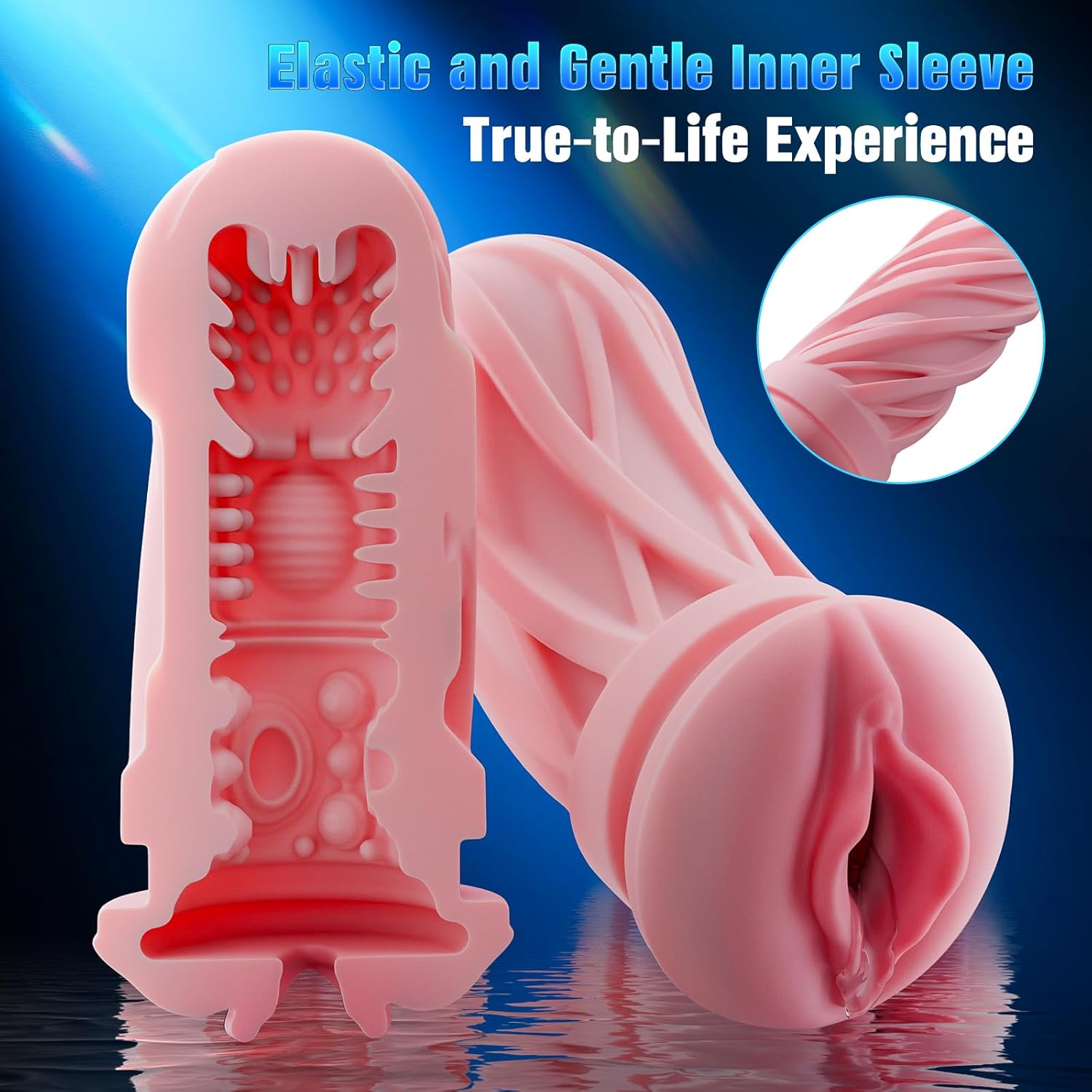 Blowjob Adult Men's Sex Toy - Thrusting Male Stroker with Pocket Pussy Sleeve