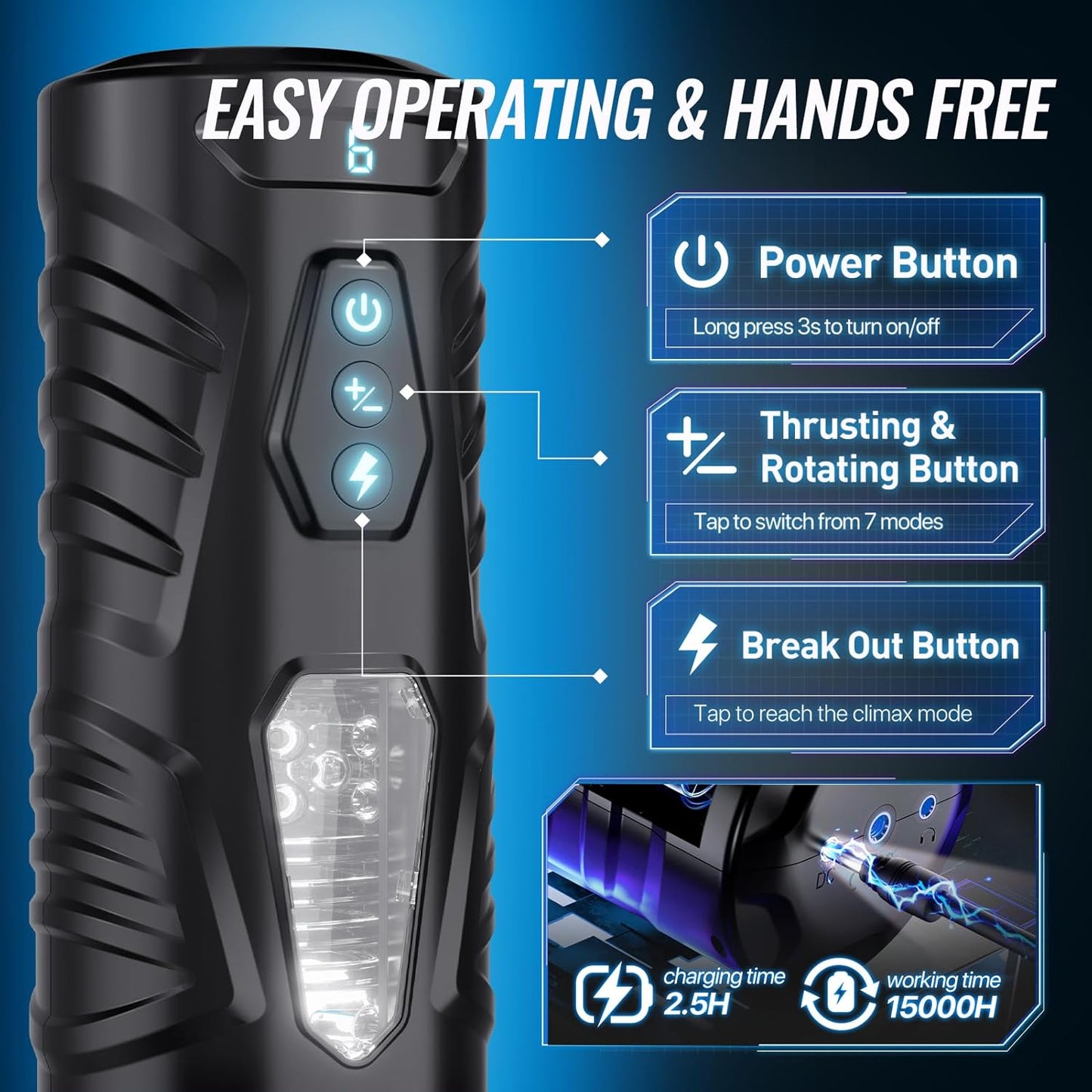 EINSEO - AI Interactive Adult Toy 7 Thrusting & Rotating Modes with Handle