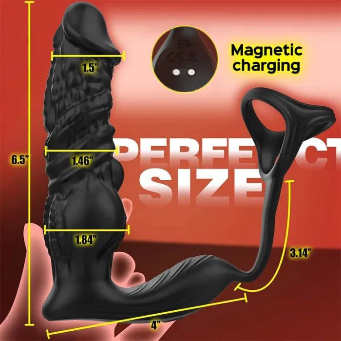 Larger Size Remote Control 9 Thrusting 9 Vibrating Prostate Massager