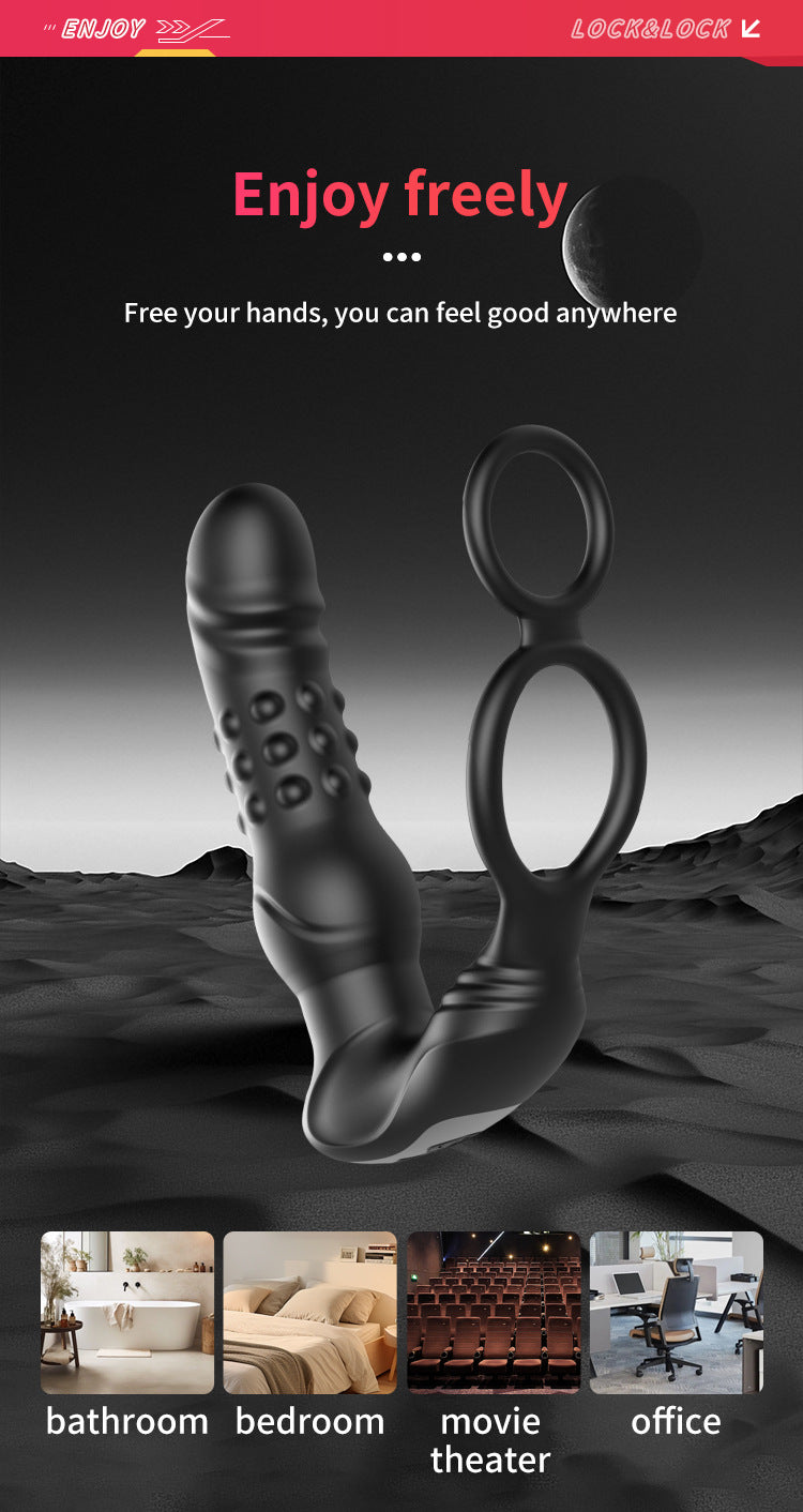 App-Controlled Dual-Ring + Prostate Plug for Men