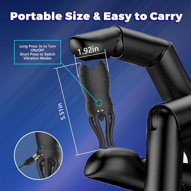 Claw-Grip Automatic Male Penis Vibrator - Tentacle Sleeve with Multi-Mode Pulses