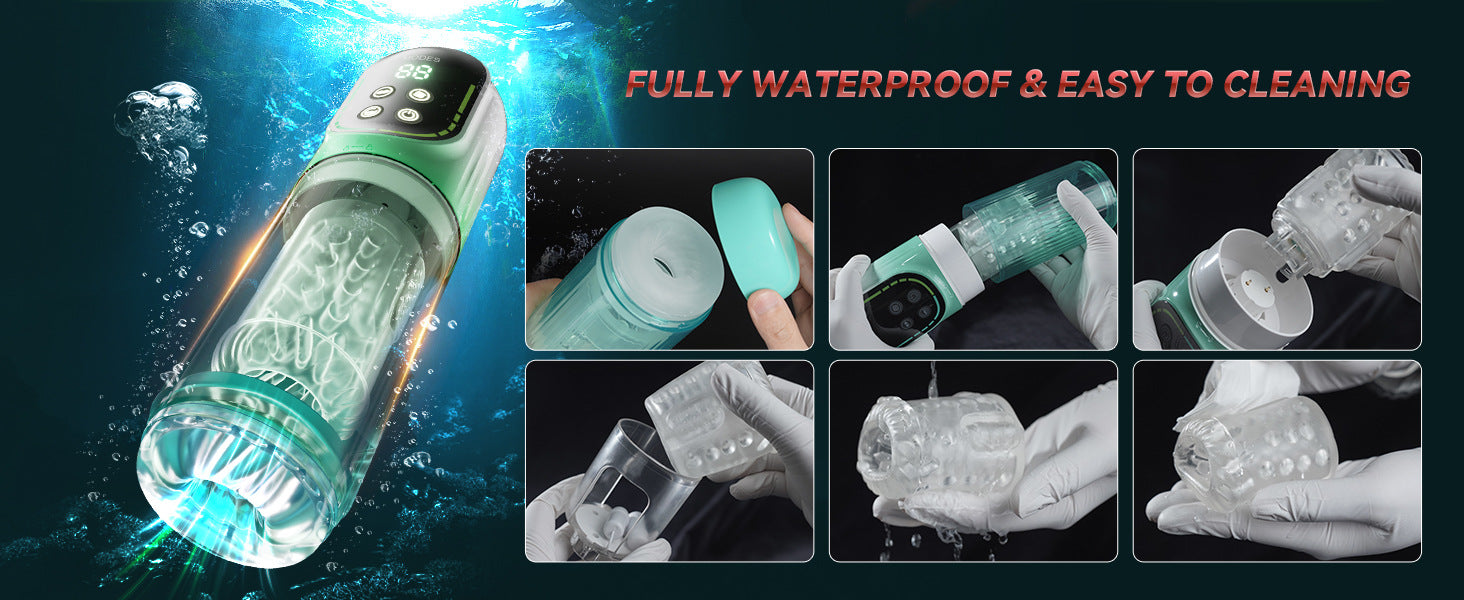 7 Thrusting Rotating Vibrating Sucking 3D Stroker Mens Sex Toys
