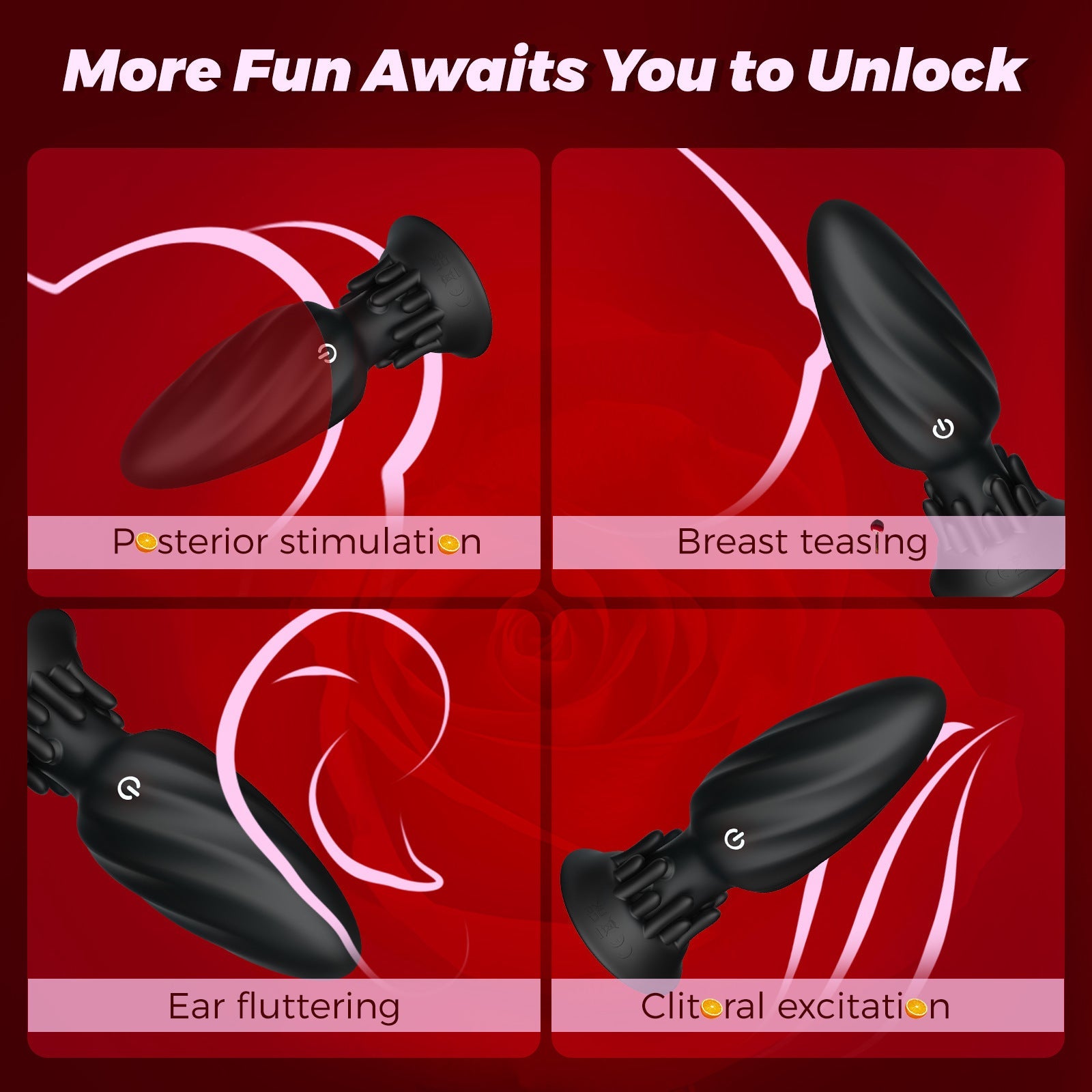 360 Bottom Rotation Remote Control Silicone Anal Vibrator Butt Plug