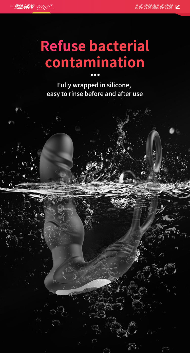 App-Controlled Dual-Ring + Prostate Plug for Men