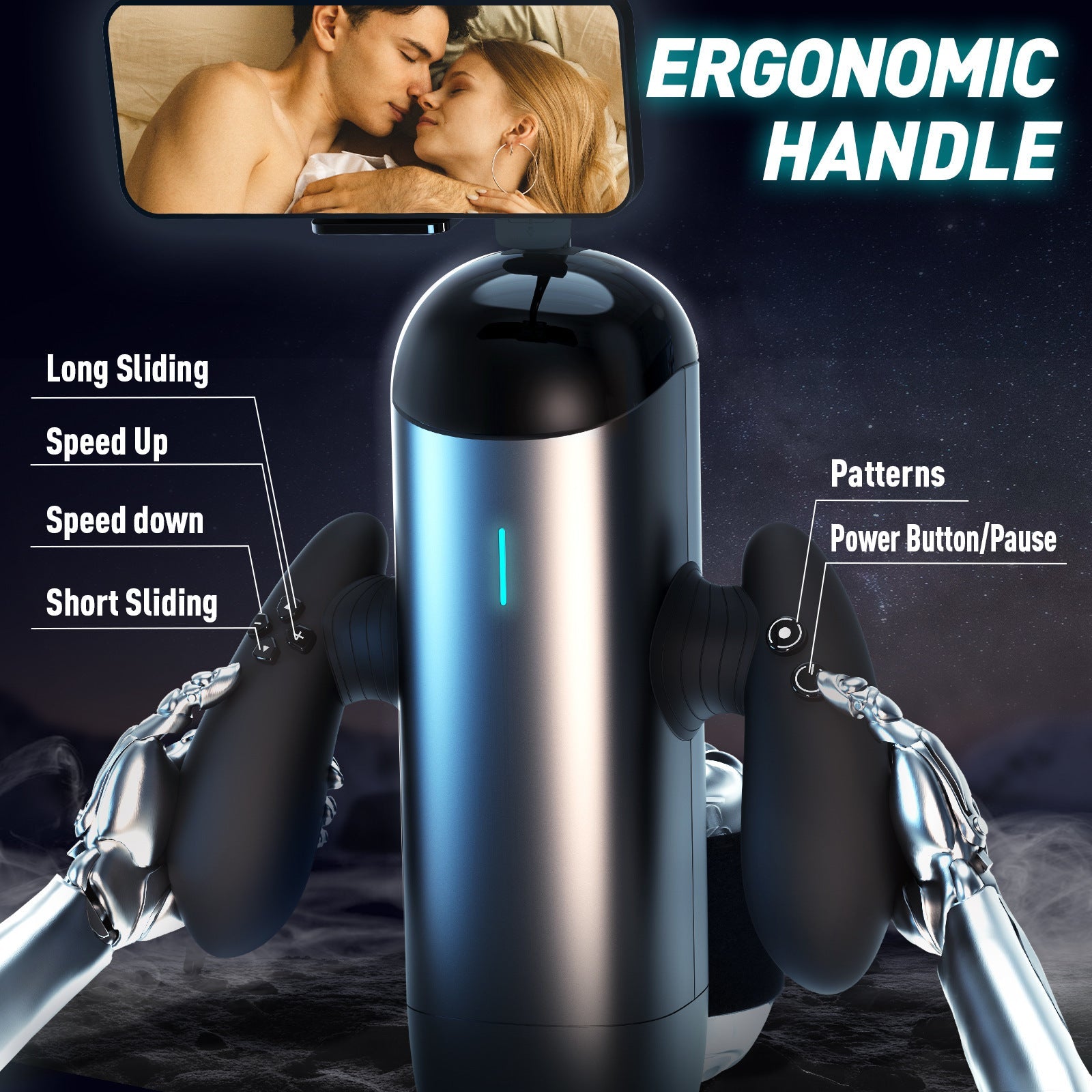 Interactive Dual-Handle Electric Male Masturbator
