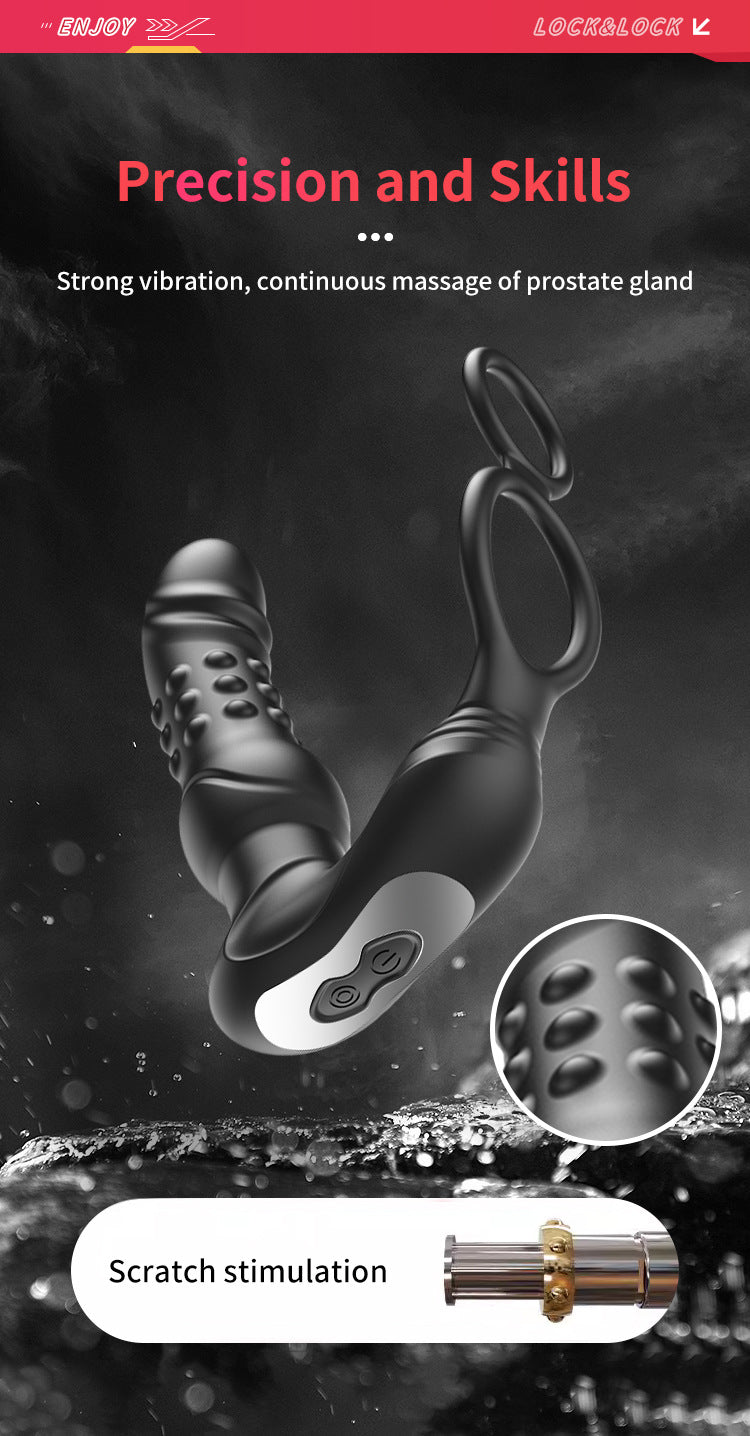 App-Controlled Dual-Ring + Prostate Plug for Men