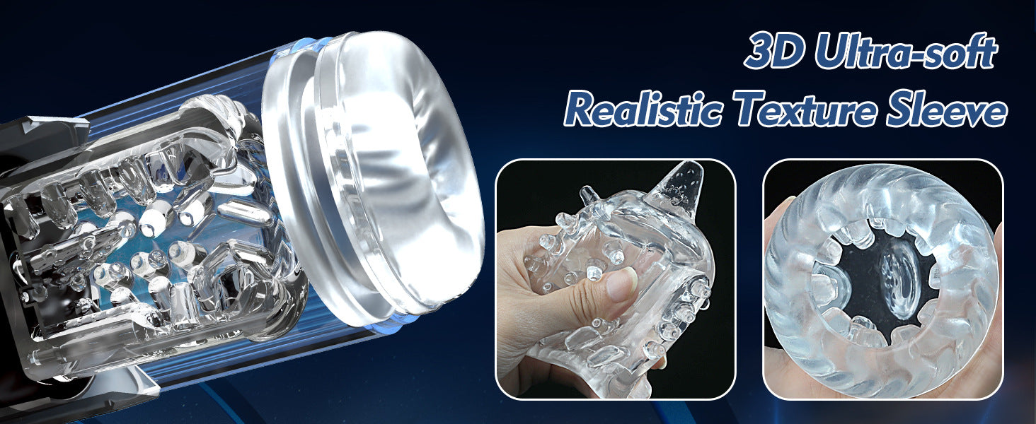 Automatic Male Masturbator Sex Toys - 3D Realistic Textured Blowjob Sex Toy