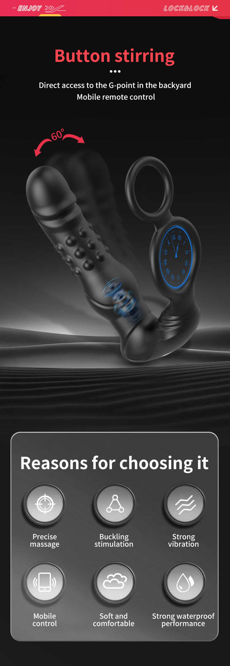 App-Controlled Dual-Ring + Prostate Plug for Men