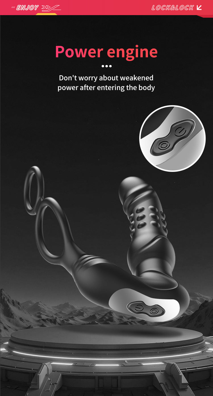 App-Controlled Dual-Ring + Prostate Plug for Men