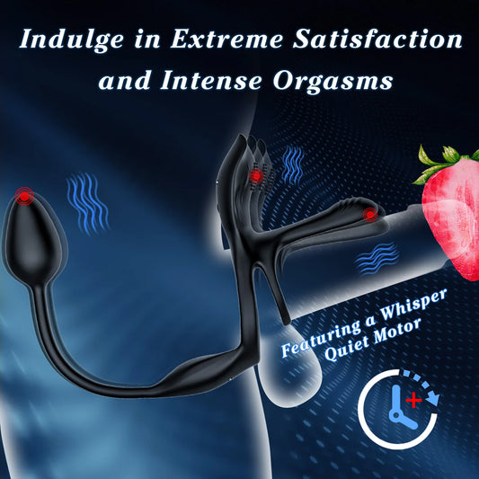 3-in-1 Remote Control Vibrating Cock Ring with Prostate Massager