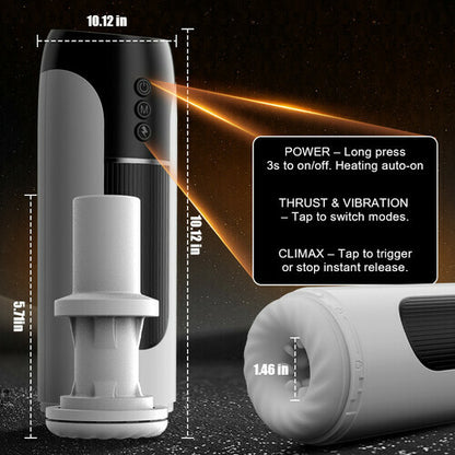 Saith - Wearable 7 Thrusting & Vibrating Heating Vocable Multifunctional Masturbator