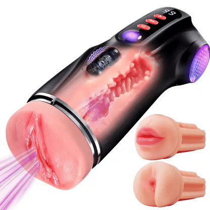 Leonard- 3 Sleeves Pocket Pussy with 9 Sucking & 9 Vibrating APP Stroker
