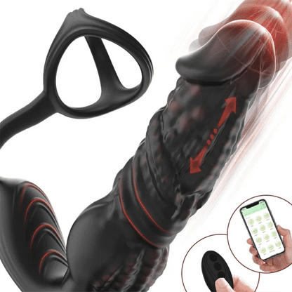Larger Size Remote Control 9 Thrusting 9 Vibrating Prostate Massager