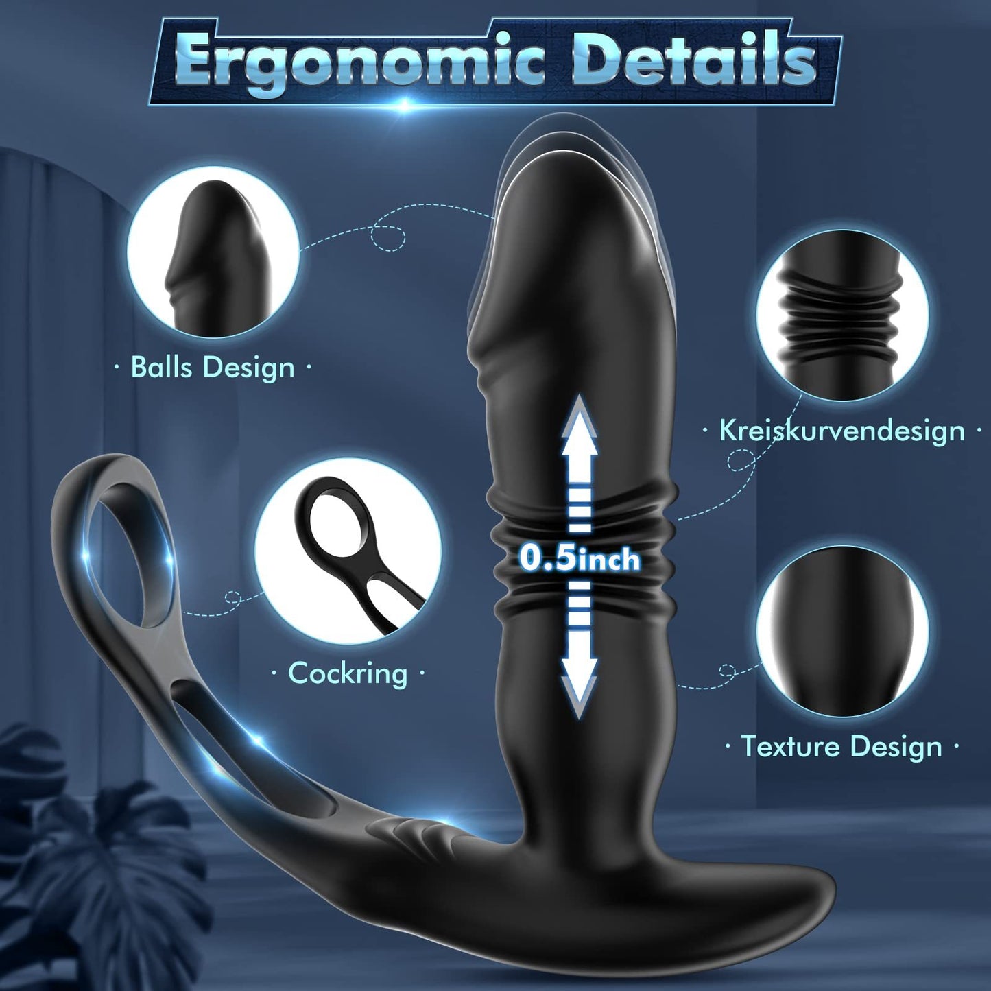Uxol 3 in 1 Thrusting Prostate Massager Anal Vibrator