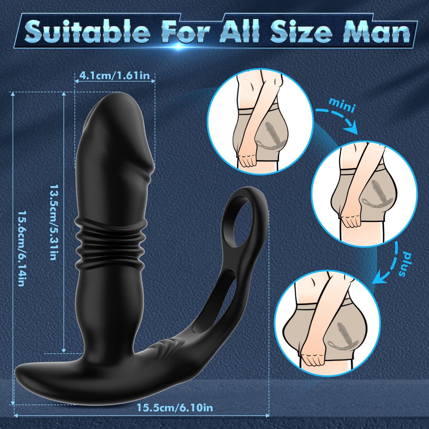 Uxol 3 in 1 Thrusting Prostate Massager Anal Vibrator