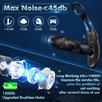 Uxol 3 in 1 Thrusting Prostate Massager Anal Vibrator