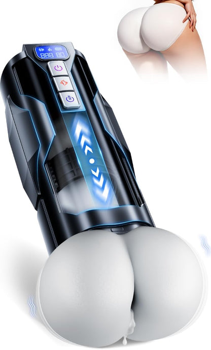 ASS - Automatic Male Sex Toys with Realistic Ass Vagina 360° Heating 10 Vibration & 7 Thrustion