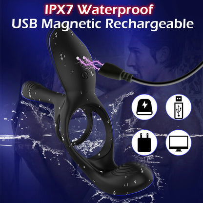 10 Modes Remote Control Vibrating Cock Ring for Couples