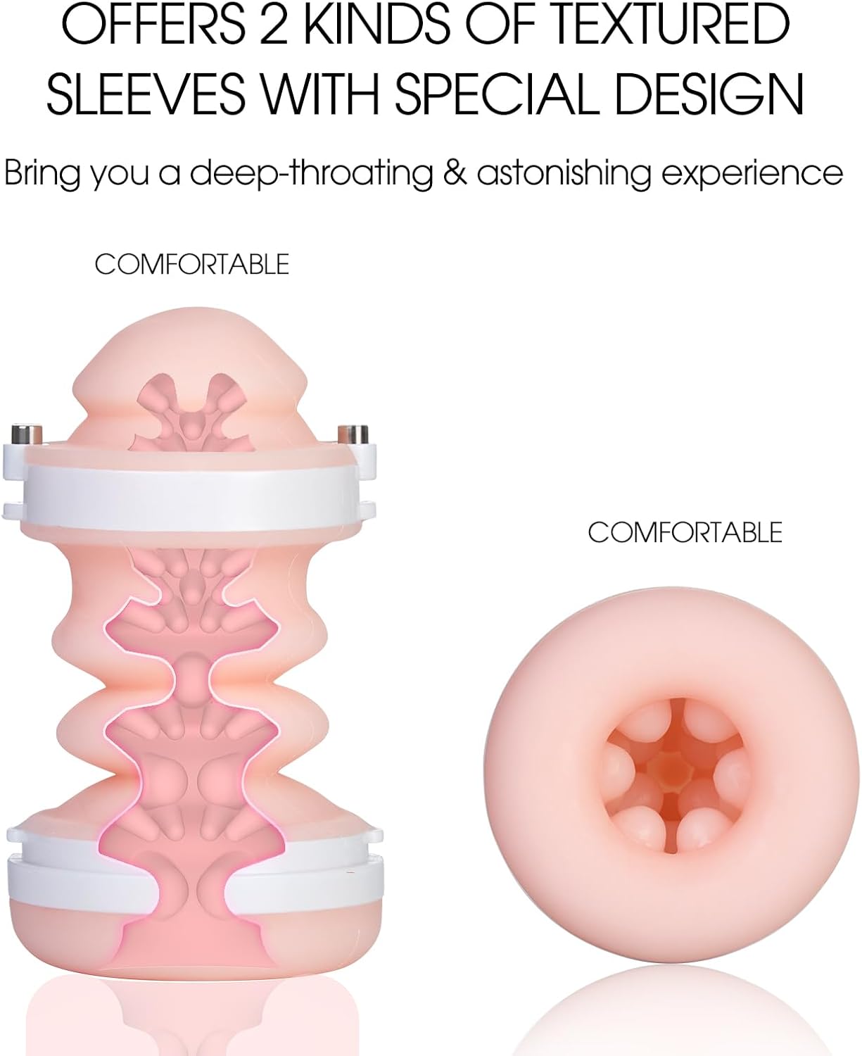 Automatic Hands Free Visible Blowjob Machine with 10 Thrusting & Wearable Strap