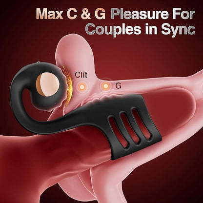 Couple Vibrating Cock Ring – 10 Vibration Modes, Rechargeable Silicone Ring