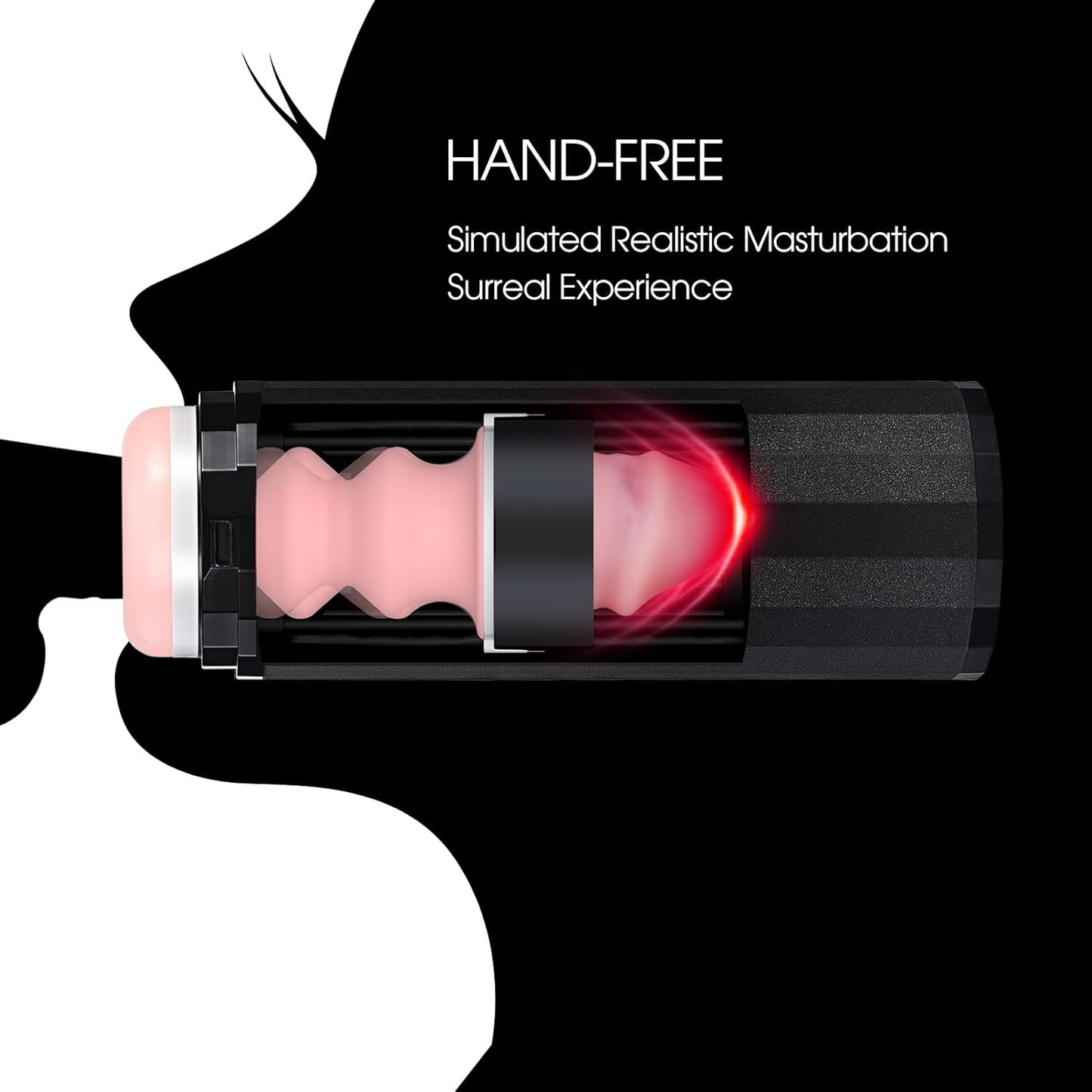 Automatic Hands Free Visible Blowjob Machine with 10 Thrusting & Wearable Strap