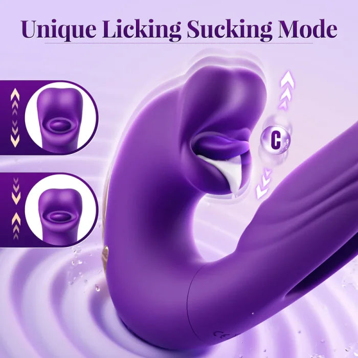 G-spot Vibrator Women Sex Toy with 7 Flapping Vibrating 5 Licking Sucking Modes