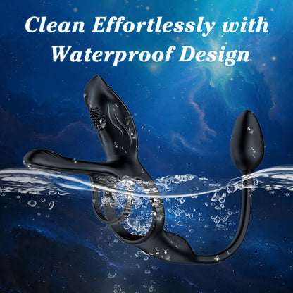 3-in-1 Remote Control Vibrating Cock Ring with Prostate Massager