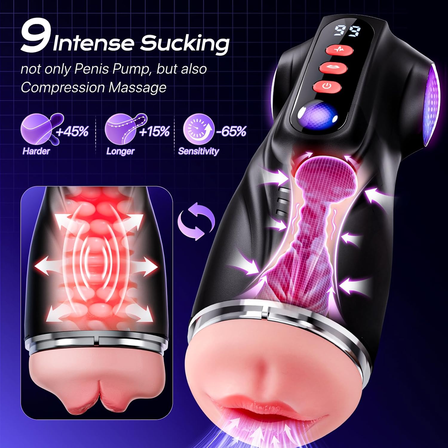 Leonard - 9 Sucking & 9 Vibrating APP Stroker