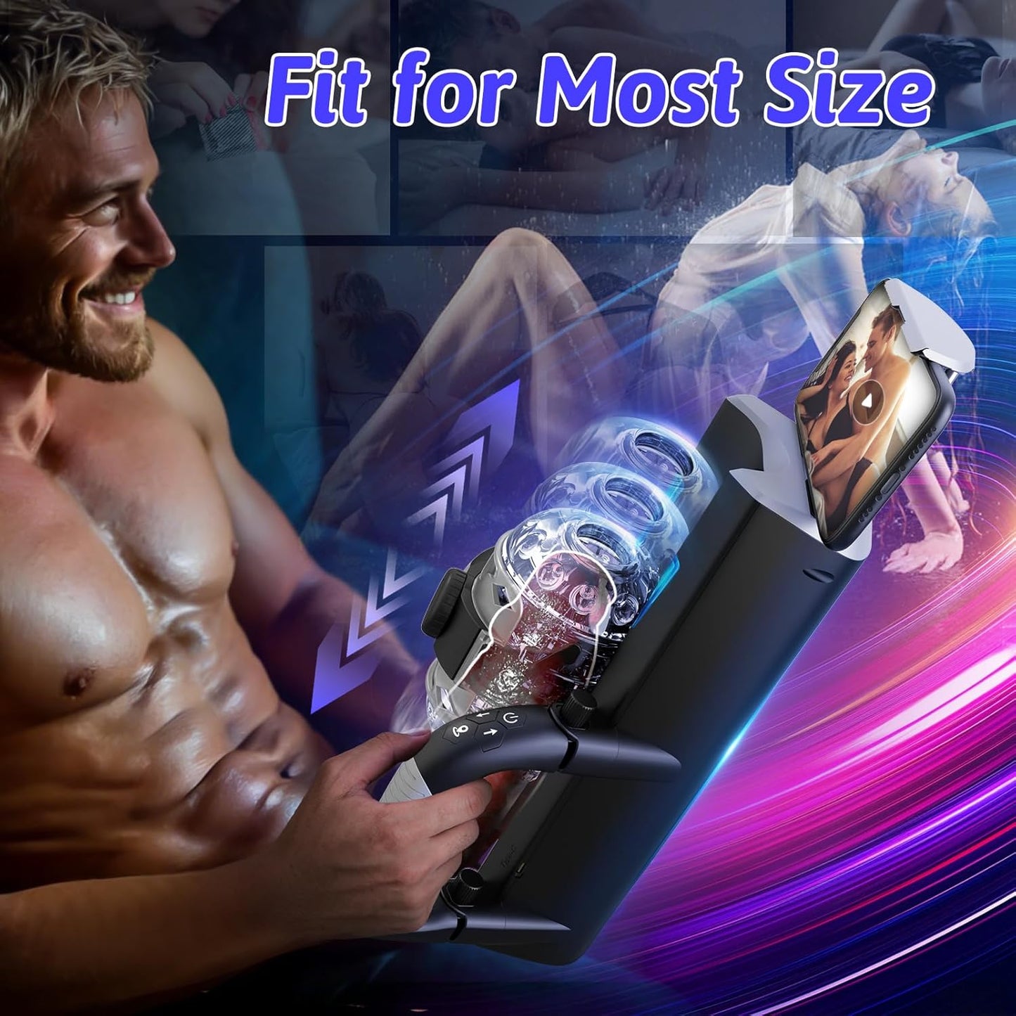 LBoogy - Hands Free Pocket Pussy with 12cm Thrusting Distance Blowjob Machine