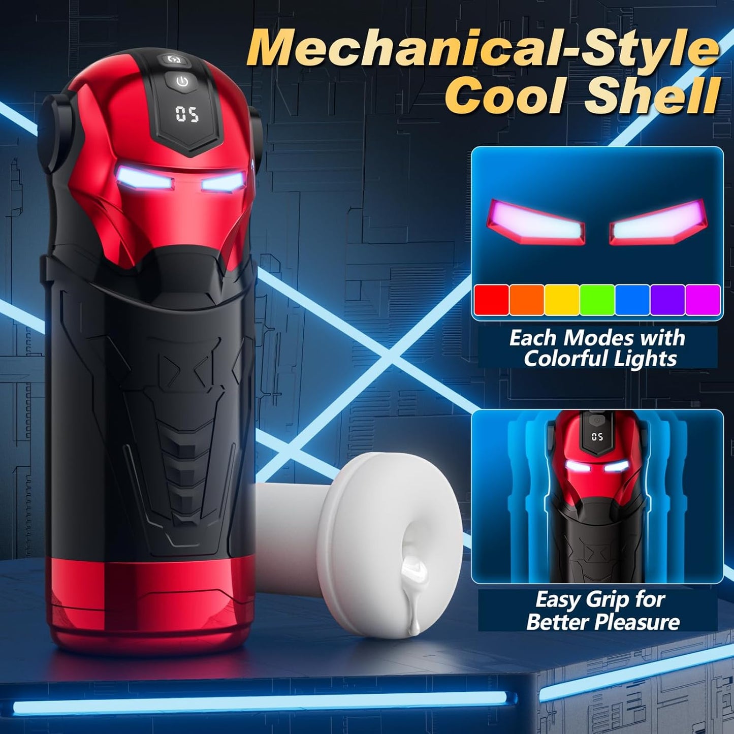 Stroker Mens Sex Toy with 5 Rotating Swing 5 Vibrating & APP