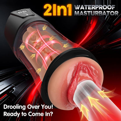 5 Suction 10 Vibration Male Masturbator IPX7 Waterproof Deep Thrust Sextoy