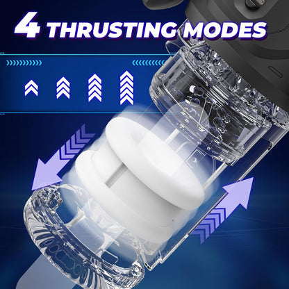 Unique - Male Sex Toys Thrusting on Shaft Rotating on Glans for 4 Speeds
