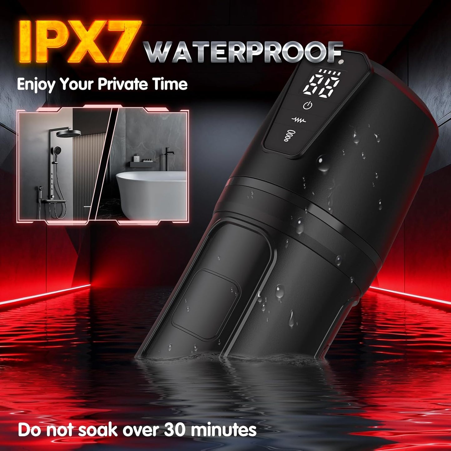 5 Suction 10 Vibration Male Masturbator IPX7 Waterproof Deep Thrust Sextoy