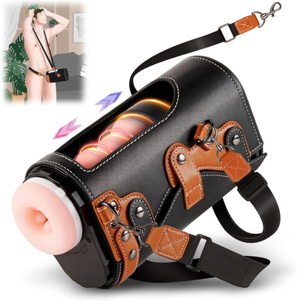 Automatic Hands Free Visible Blowjob Machine with 10 Thrusting & Wearable Strap