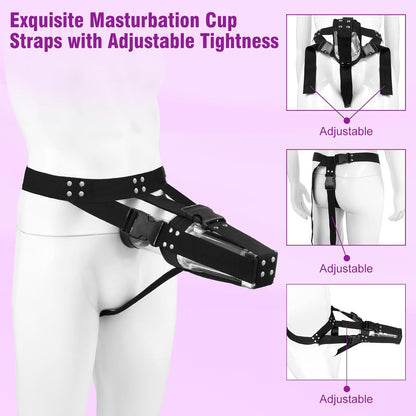 Upgraded Hands Free Masturbators Adjustable Sex Straps Belt for Masturbation Cup