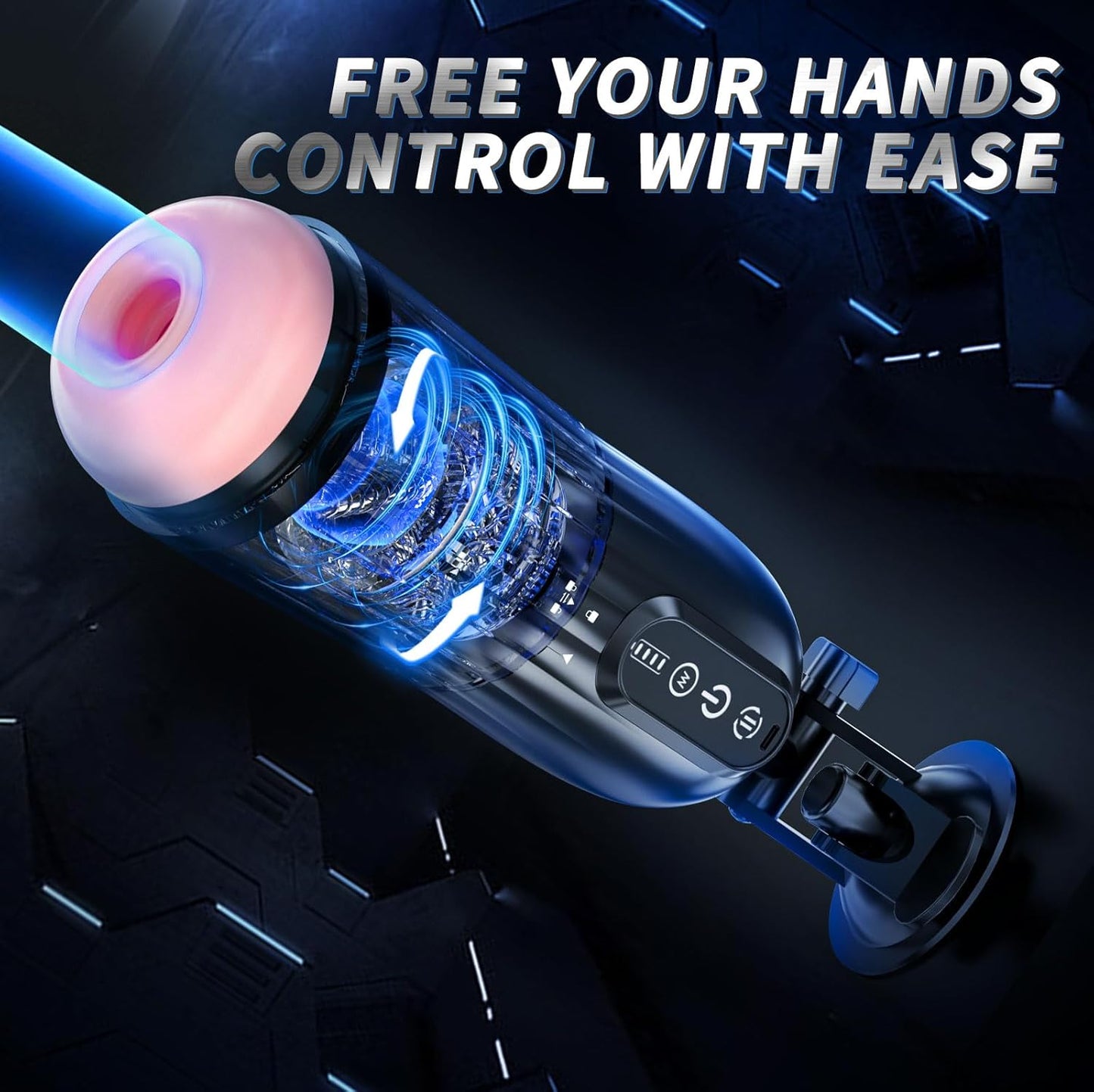 Master - Hands-Free Electric Masturbator for Men with 10 Thrusting Rotating Vibrating Modes