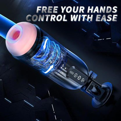 Master - Hands-Free Electric Masturbator for Men with 10 Thrusting Rotating Vibrating Modes