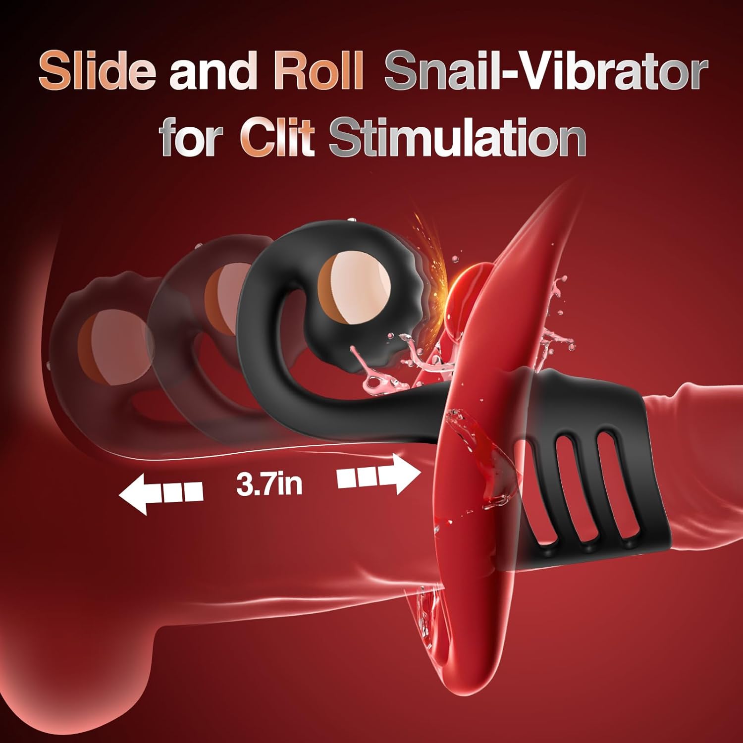 Couple Vibrating Cock Ring – 10 Vibration Modes, Rechargeable Silicone Ring