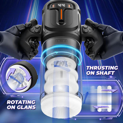 Unique - Male Sex Toys Thrusting on Shaft Rotating on Glans for 4 Speeds