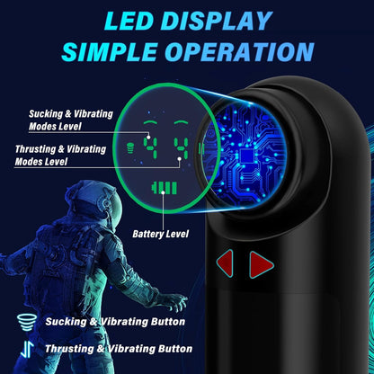 Realistic Male Masturbator with 4 Sucking & Vibrating & Thrusting Modes