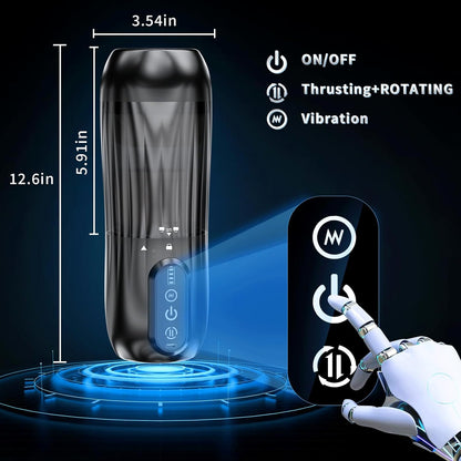 Master - Hands-Free Electric Masturbator for Men with 10 Thrusting Rotating Vibrating Modes