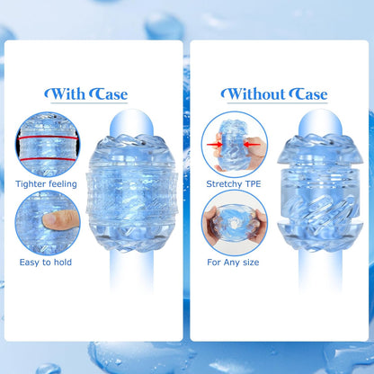 Spiral Motion Male Masturbator - Transparent Crystal Sleeve