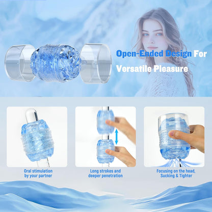 Spiral Motion Male Masturbator - Transparent Crystal Sleeve