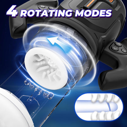 Unique - Male Sex Toys Thrusting on Shaft Rotating on Glans for 4 Speeds