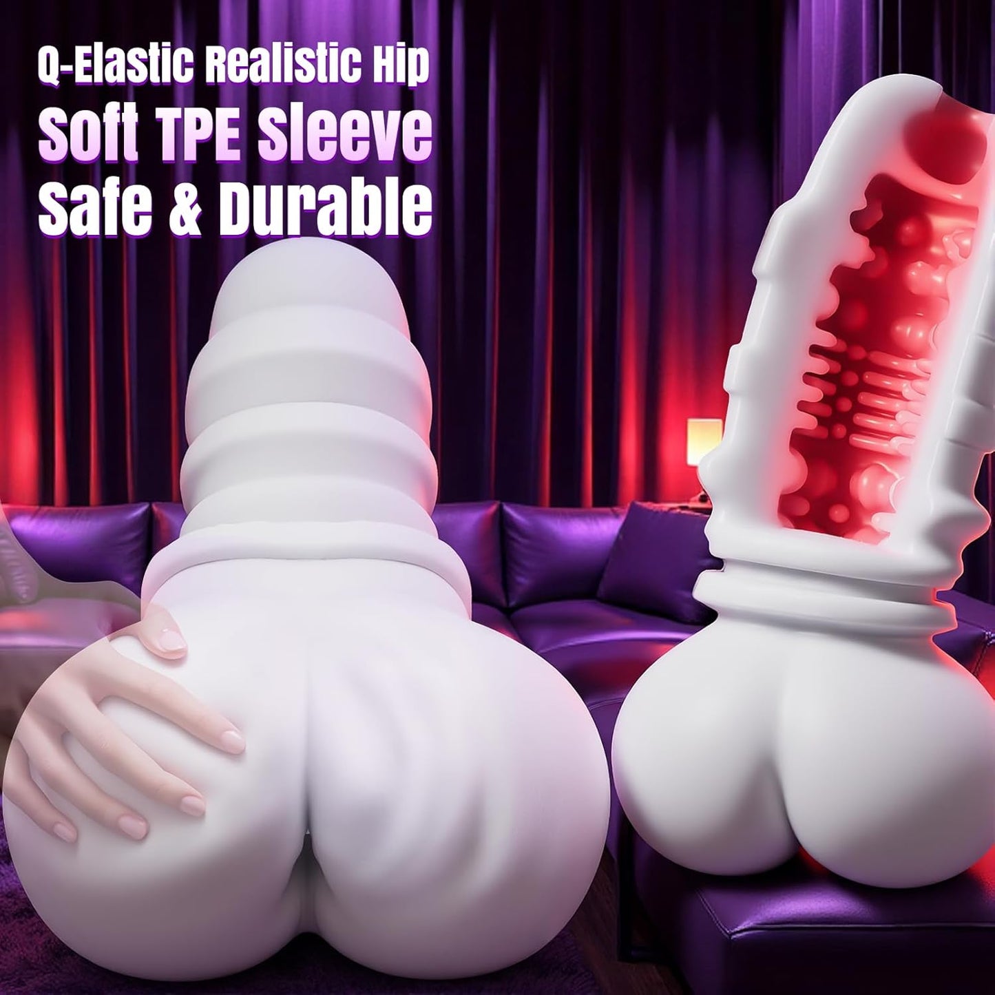 ASS - Automatic Male Sex Toys with Realistic Ass Vagina 360° Heating 10 Vibration & 7 Thrustion