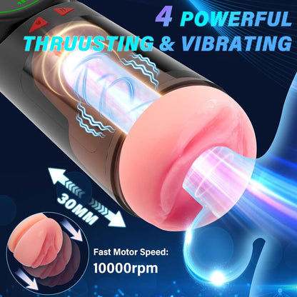 Realistic Male Masturbator with 4 Sucking & Vibrating & Thrusting Modes