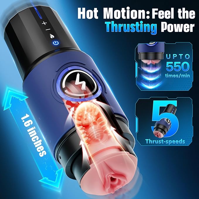 Blowjob Adult Men's Sex Toy - Thrusting Male Stroker with Pocket Pussy Sleeve
