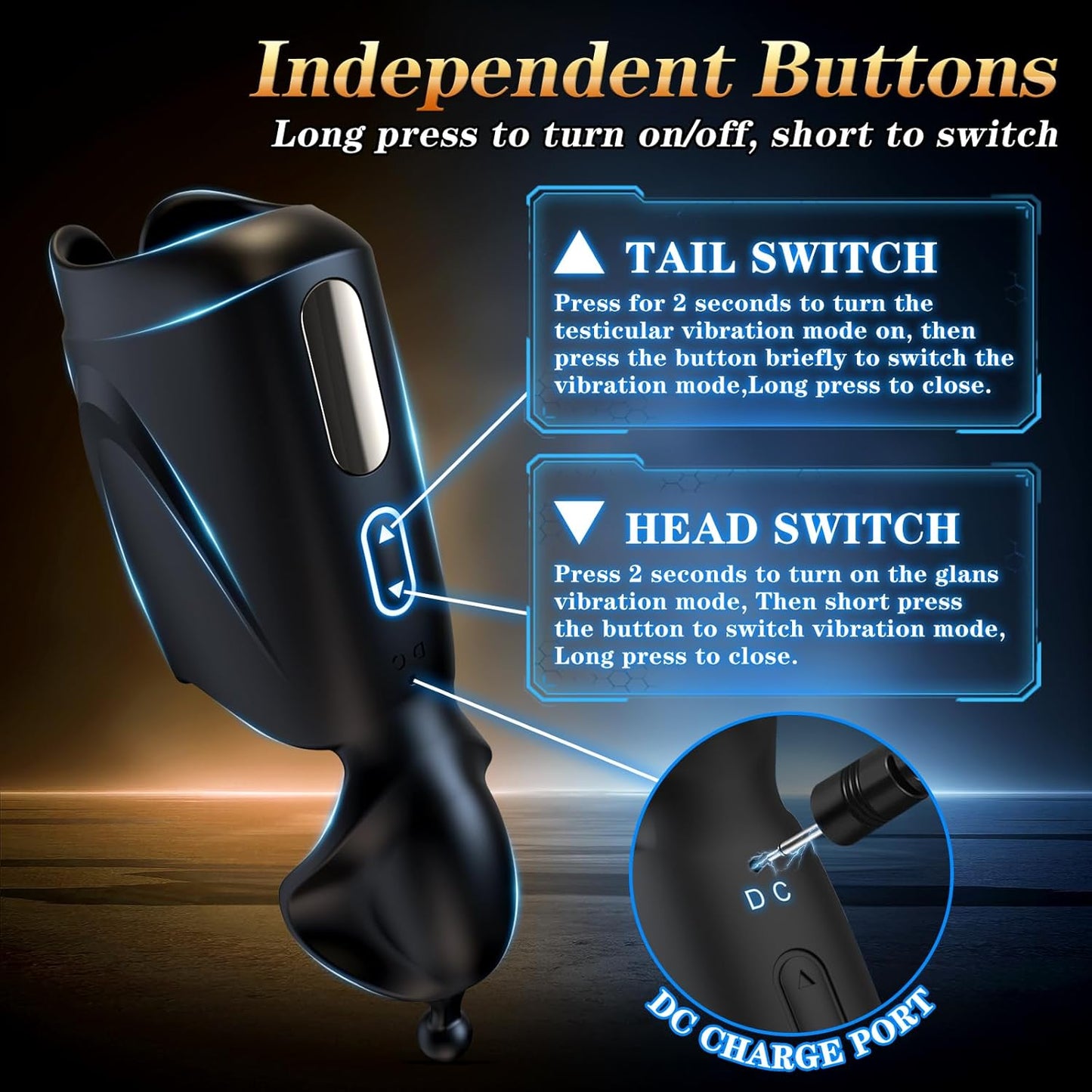 Dave - Double Action Penis Training Vibrator with 10 Modes