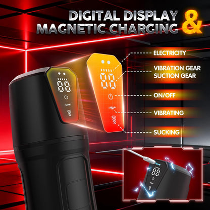 5 Suction 10 Vibration Male Masturbator IPX7 Waterproof Deep Thrust Sextoy